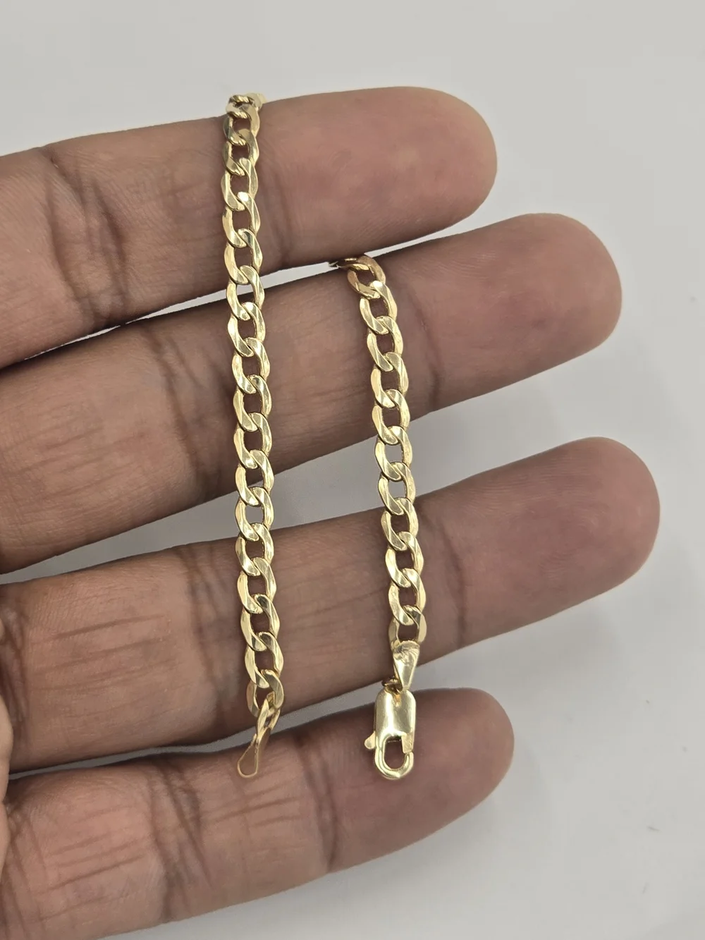 10k Real Gold Cuban Bracelet 4.2 Mm 7 INCHE